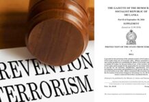 Sri Lanka gazettes new Protection of the State from Terrorism Bill to replace PTA